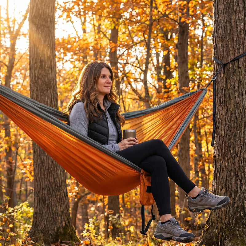 Over 600lbs Hammock, 1-2 person, Nylon with Mosquito Net - 2