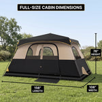 8–10 Person Instant Cabin Camping Tent with Room Divider - 2