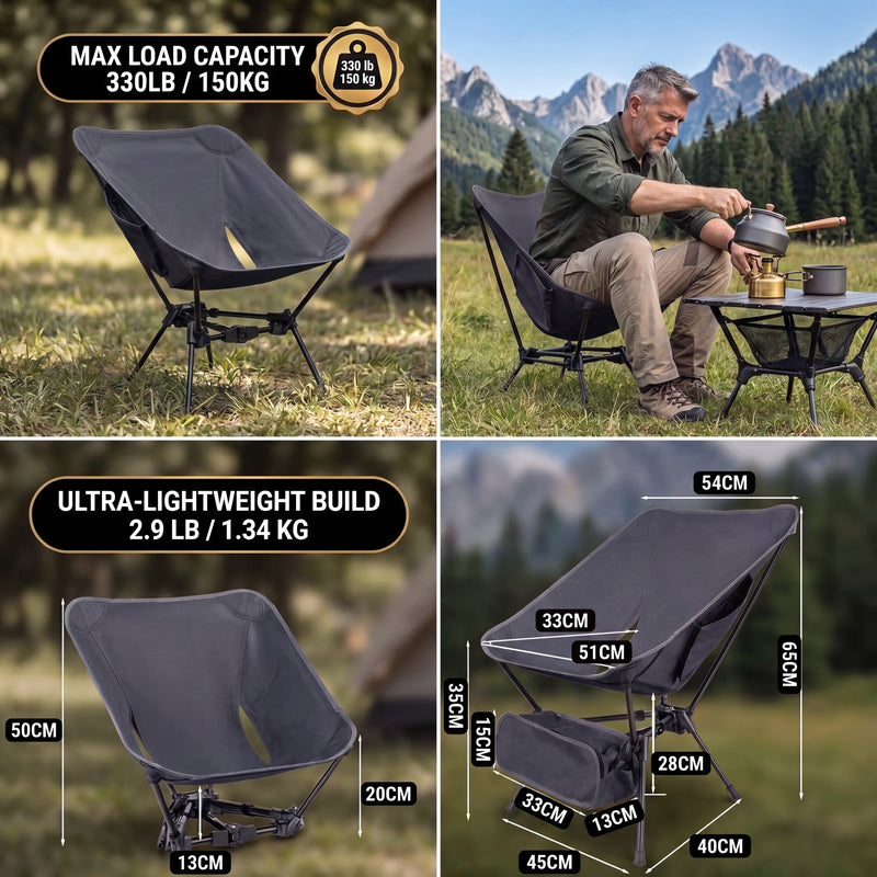 Ultralight Folding Camping Chair – Portable Outdoor High-Back Seat - 2