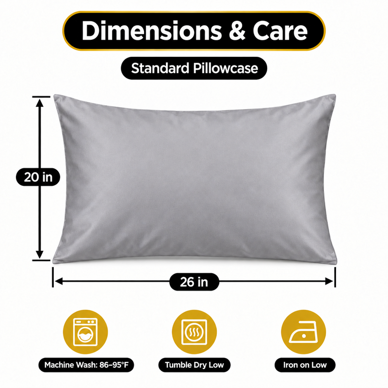 100% Viscose from Bamboo Pillowcases with Zipper, Set of 2 - 2