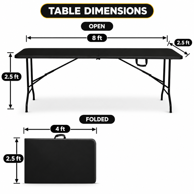 8 ft Heavy Duty Folding Table - 2