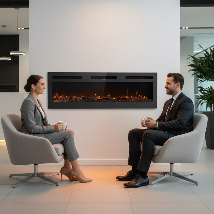 72 inch Electric Fireplace Wall Mounted Recessed with Remote Control 1500W