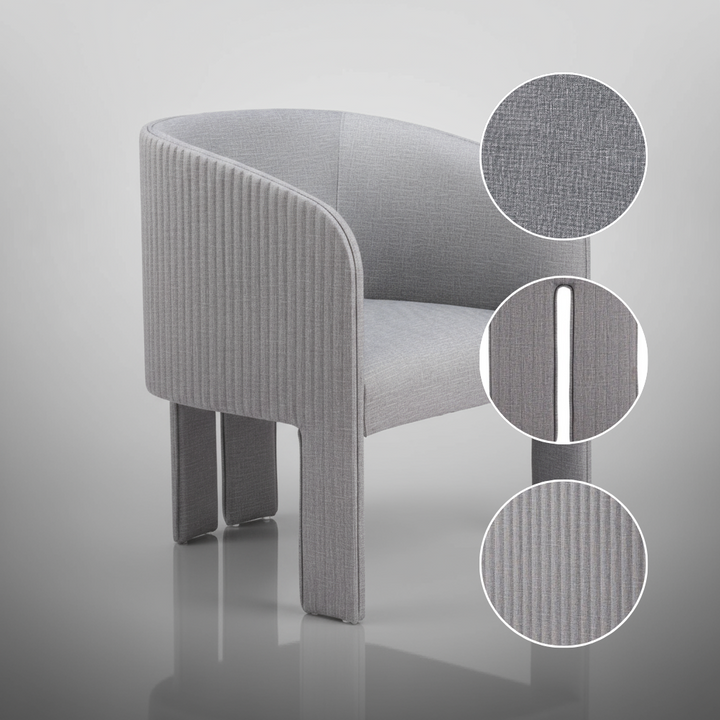 Hull Accent Chair Slate Gray – Poly Linen Modern Durability | Accent Seating | Trufairs