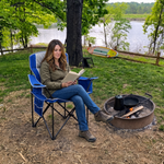 Heavy Duty Portable Folding Camping Chair with Cup Holder & Cooler Pocket - 2