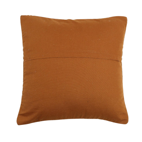 Modern 20" Rust and Ivory Handmade Striped Indoor Outdoor Throw Pillow Cover