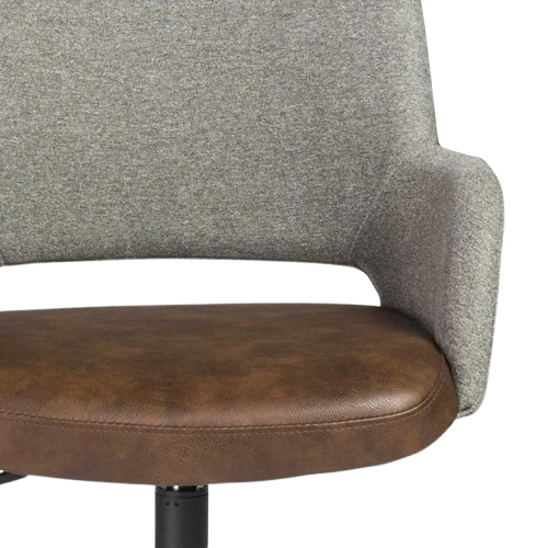 Gray Brown and Black Adjustable Swivel Fabric Rolling Office Chair