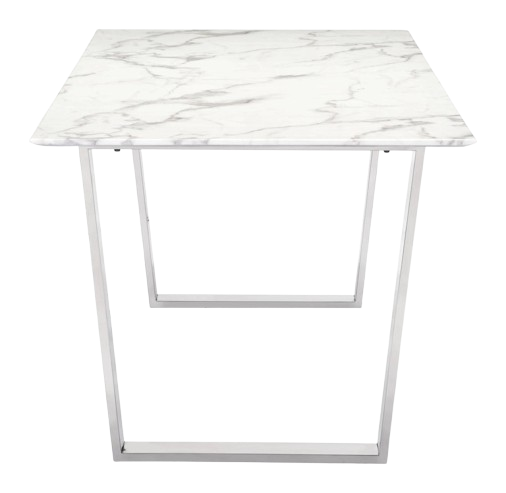 Atlas Dining Table White & Silver