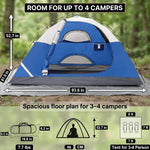 2-4 PERSON LIGHTWEIGHT BACKPACKING DOME CAMPING TENTS - 2