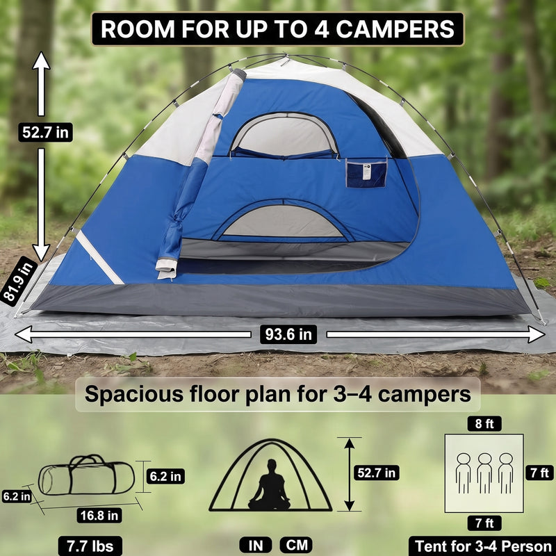 2-4 PERSON LIGHTWEIGHT BACKPACKING DOME CAMPING TENTS - 2