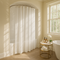 Premium Sheer Shower Curtain - 72x72 Inch Striped Semi-Transparent Bathroom Curtain with Light Texture & Machine Washable Polyester Construction
