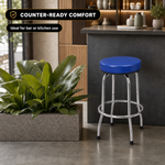 Swivel Bar Stool for Garage & Shop - Backless Counter Stool with Padded Seat, Workbench Stool for Workshop, Single Bar Stool with Chrome Legs - 2