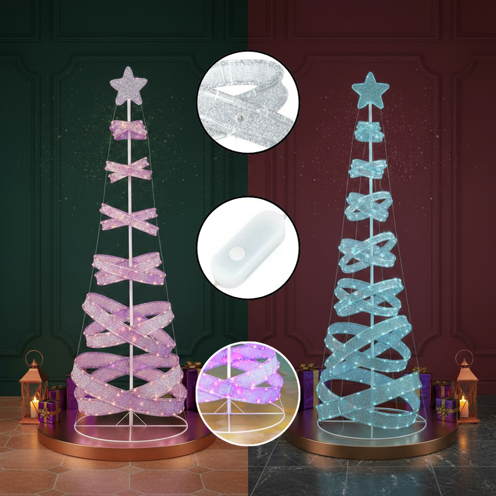 7 Feet Outdoor Spiral Christmas Tree for Party, Xmas New Year Decoration