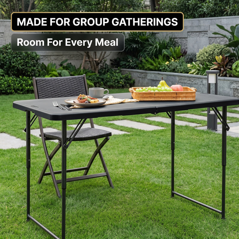 4 ft Adjustable Folding Camping Table - 2