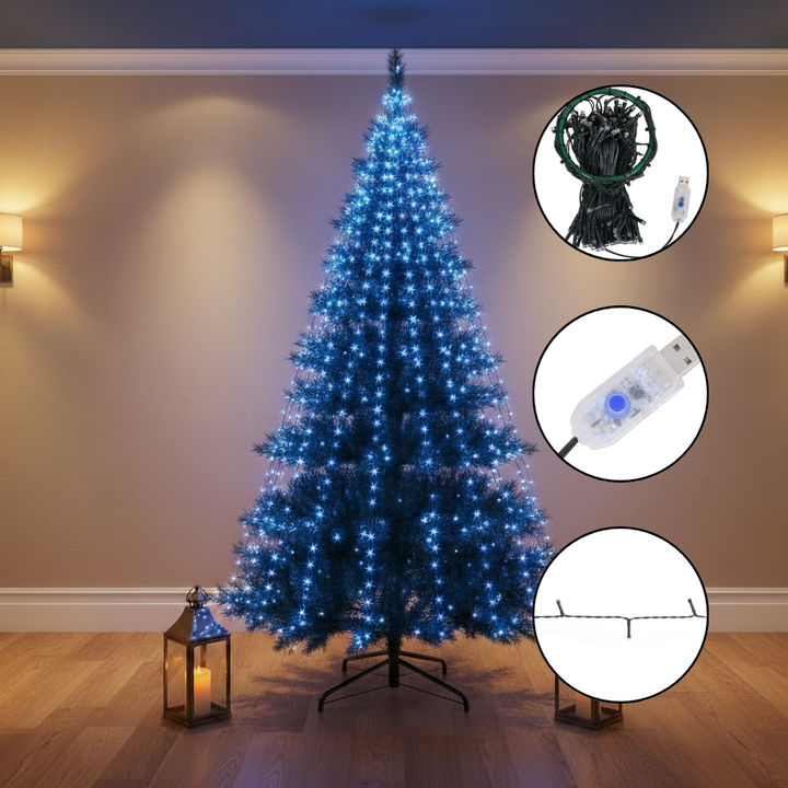 Christmas Tree Net Lights with 300 LEDs Blue 118.1"