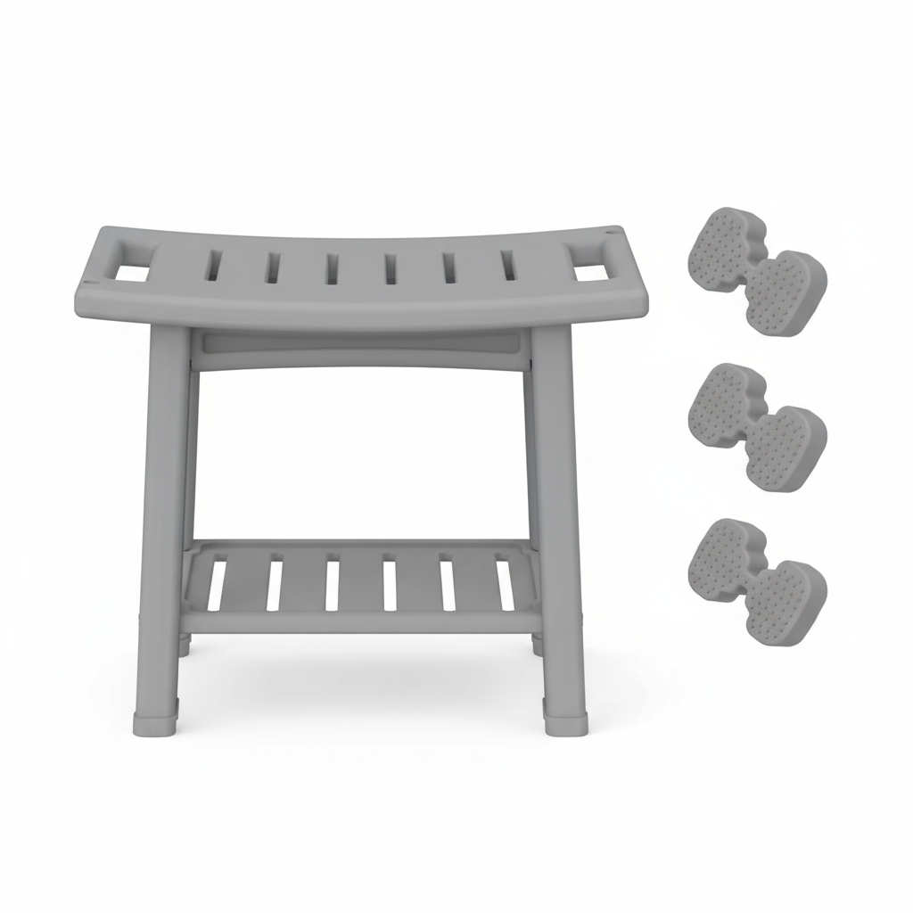 Waterproof Multipurpose Shower Bench Stool with Storage Shelf | Trufairs