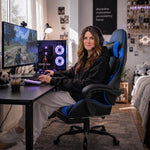 GAMING CHAIR WITH FOOTREST – LUMBAR SUPPORT & 360° SWIVEL - 2