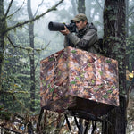 Hunting Tree Stand Blinds Cover 142" x 35" Extra Large Camouflage Universal Tree Stand Blinds Realistic Forest Camo Treestand Cover with Zipper for Deer Elk Hunting, Frames Not Included - 2