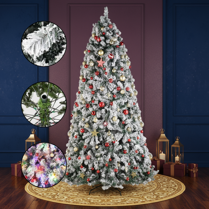 FCH 9ft 2094 Branch Automatic Tree Structure PVC Material Green Flocking 900 Lights Warm Color Four Colors 8 Modes With Remote Control Christmas Tree