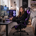 GAMING CHAIR WITH FOOTREST – LUMBAR SUPPORT & 360° SWIVEL - 2