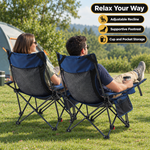 Premium Reclining Camping Chair with Footrest & Headrest – 4-Position Adjustable Recline - 2