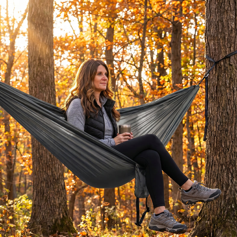 Over 600lbs Hammock, 1-2 person, Nylon with Mosquito Net - 2