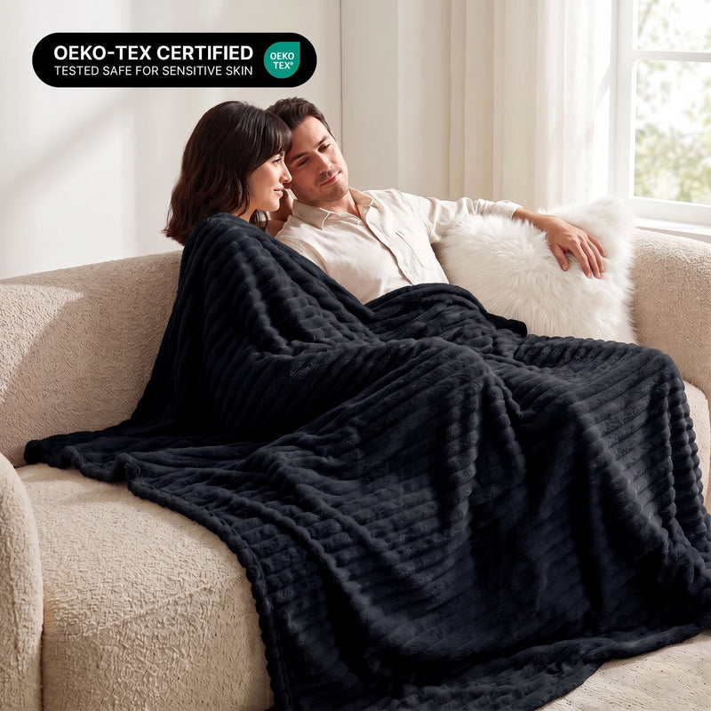 Throw Blanket – Soft, Lightweight Ribbed Design - 2