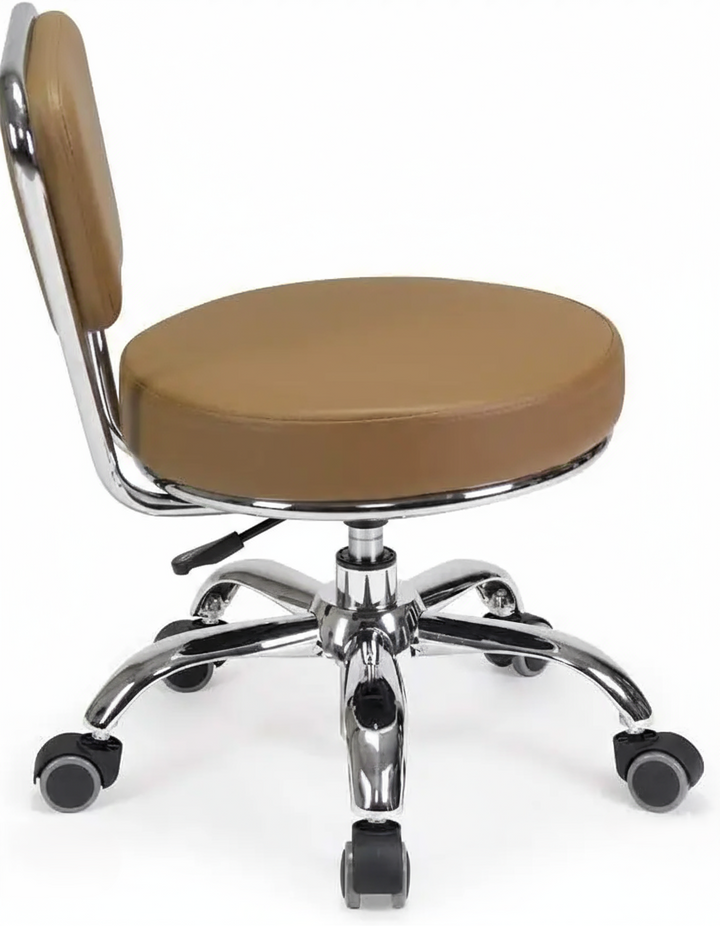 Nordic Short Stool Adjustable 13-15 Rolling Pneumatic, Paded Shower Bench Back-Support