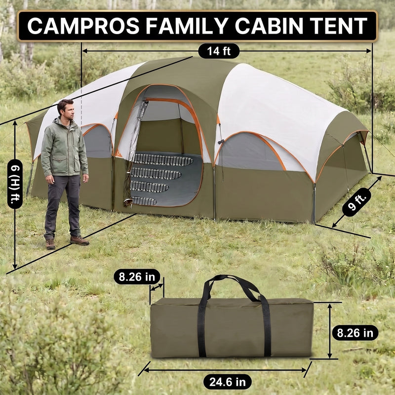 5–8 PERSON FAMILY DOME CAMPING TENT – WATERPROOF OUTDOOR TENT WITH RAINFLY & CARRY BAG - 2