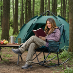 Oversized Folding Rocking Camping Chair with Padded Comfort & Portable Design - 2