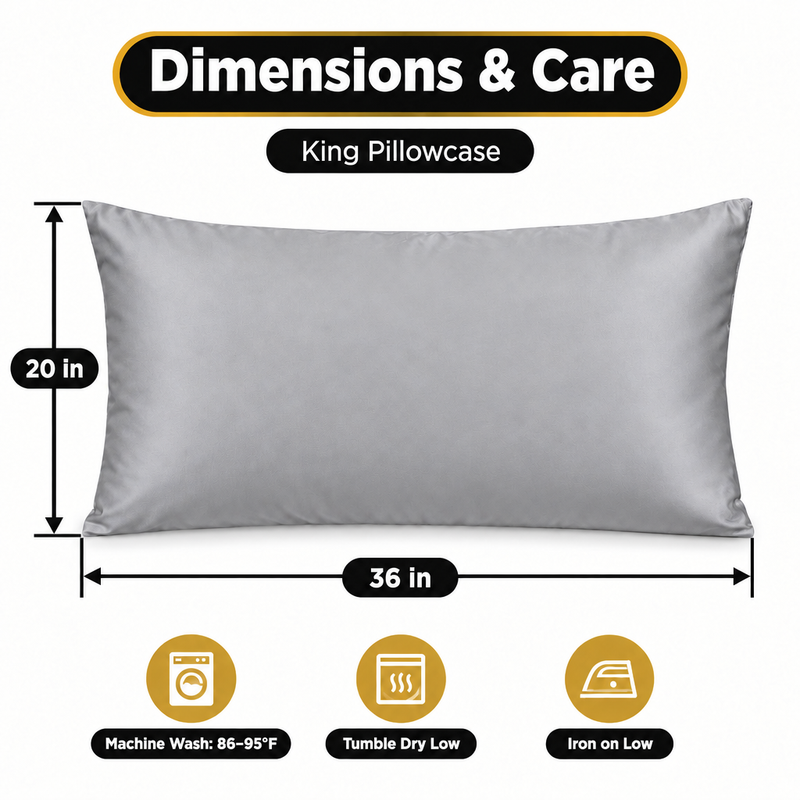 100% Viscose from Bamboo Pillowcases with Zipper, Set of 2 - 2