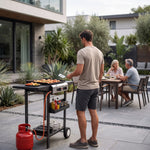 2 & 3 BURNER PORTABLE PROPANE FLAT TOP GRIDDLE – 20,000–45,000 BTU OUTDOOR GRIDDLE WITH SIDE SHELVES & CART - 2
