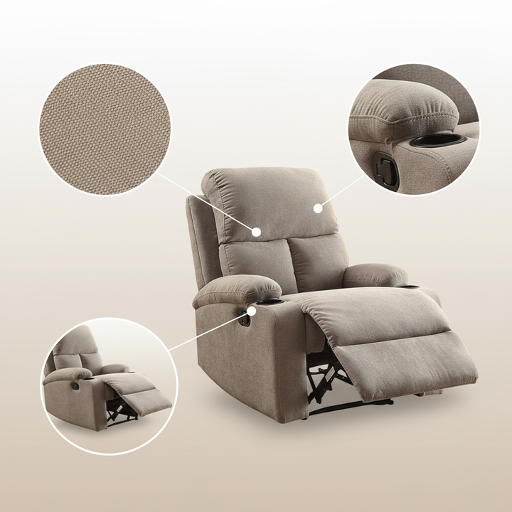 32" Blue Linen Recliner