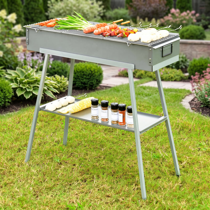 PORTABLE CHARCOAL HIBACHI GRILL – COMMERCIAL-QUALITY FOLDABLE BBQ GRILL FOR CAMPING, BACKYARD & OUTDOOR COOKING - 2