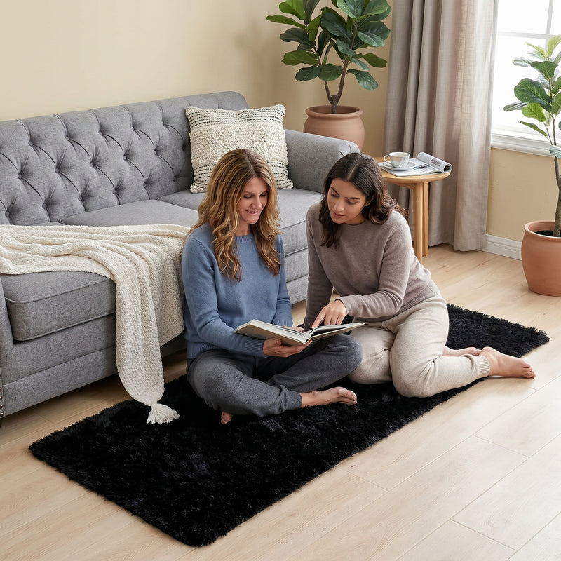 Faux Rabbit Fur Shaggy Rug – Ultra Soft Fluffy Machine Washable Area Rug for Bedroom, Living Room & Teen Room - 2