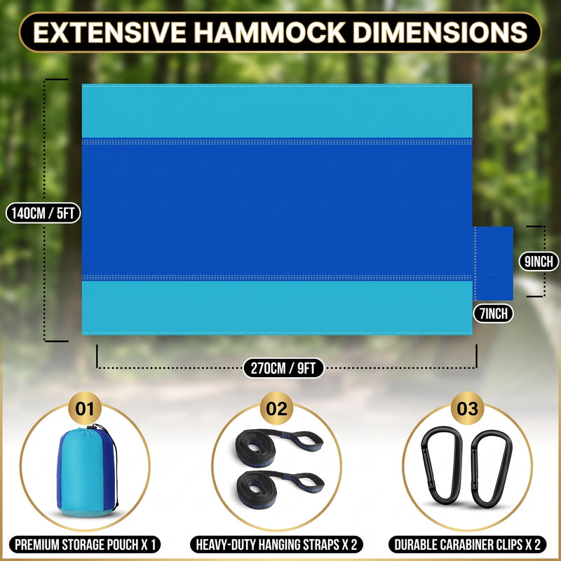 Portable Camping Hammock with Tree Straps – Lightweight Nylon Travel Hammock - 2