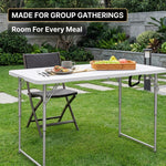 4 ft Adjustable Folding Camping Table - 2