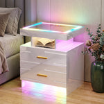 NIGHTSTAND WITH CHARGING STATION – LED, USB-C & DRAWERS - 2