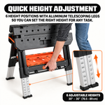 Portable Workbench & Folding Sawhorse – 2-in-1 Work Table - 2