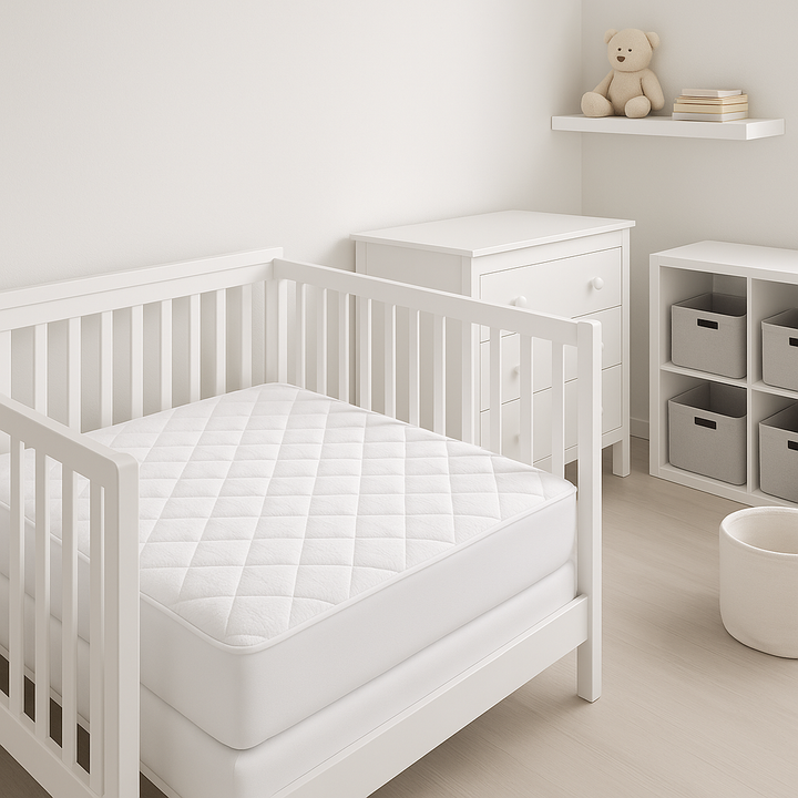 Premium Waterproof Bamboo Terry Crib Mattress Protector - Ultra-Soft 5" Deep Pocket Cover with Silent Protection