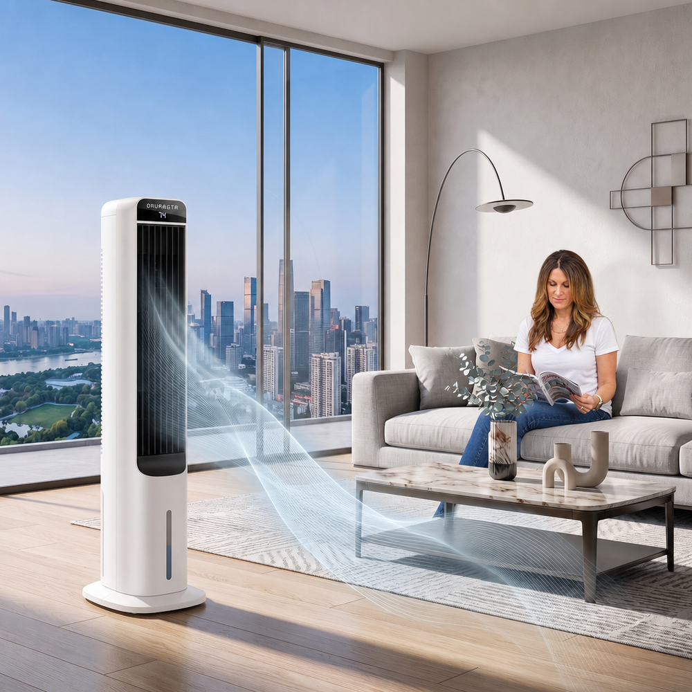 3-in-1 Evaporative Air Cooler Tower Fan with Remote Control - 2