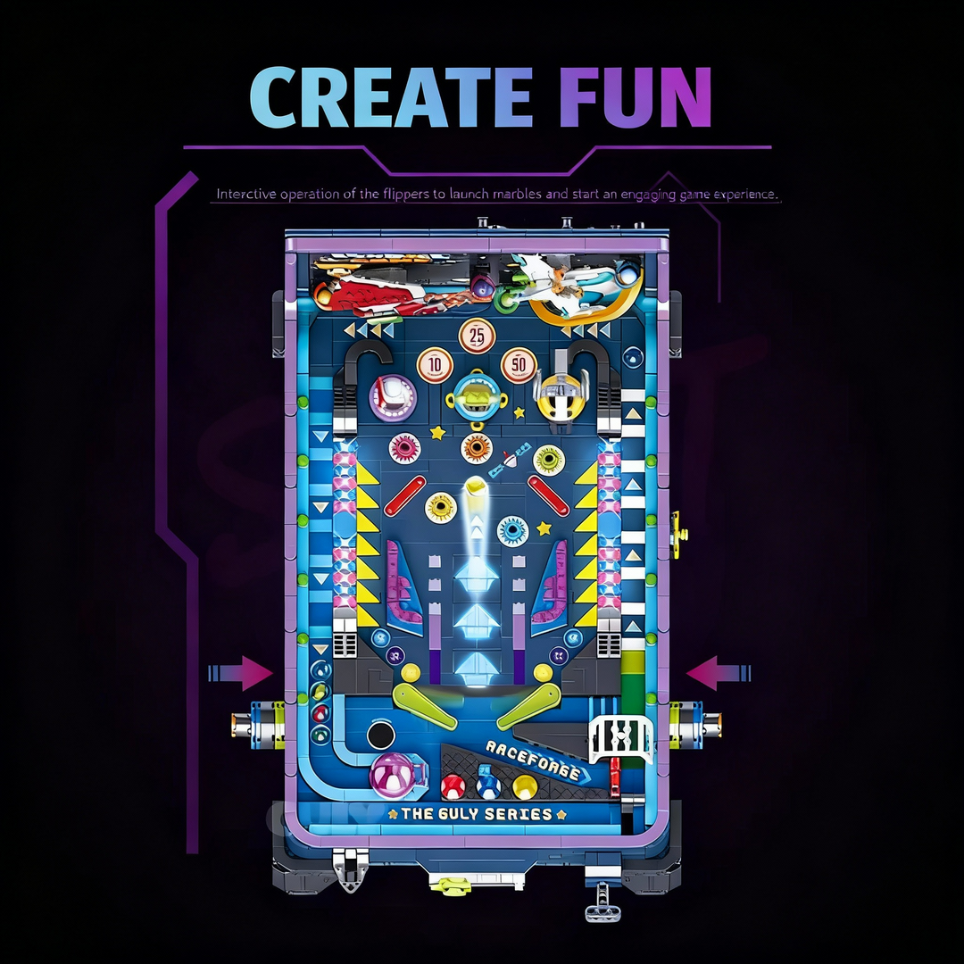 High Quality Building Blocks Pinball Machine, Game Table, Coin Operated, Children's Puzzle Assembly Model, Boy Creative Gift Toy