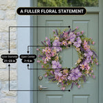 HYDRANGEA WREATH FOR FRONT DOOR – ARTIFICIAL FLORAL PORCH DÉCOR - 2