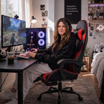 GAMING CHAIR WITH FOOTREST – LUMBAR SUPPORT & 360° SWIVEL - 2