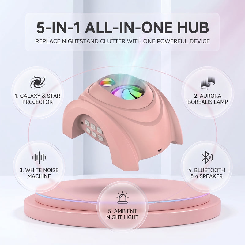 GALAXY PROJECTOR – WHITE NOISE, BLUETOOTH SPEAKER & REMOTE - 2