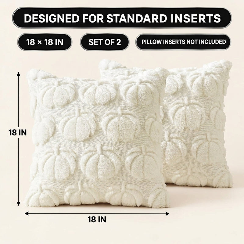 DECORATIVE PILLOW COVERS – 3D PUMPKIN SET OF 2 - 2