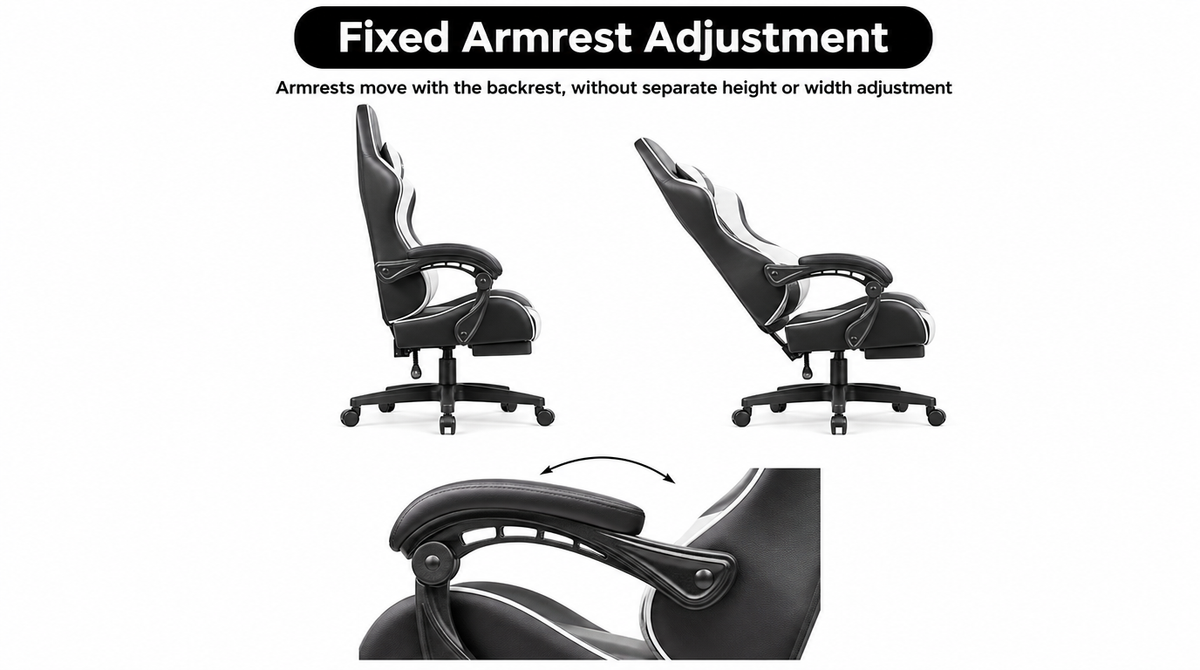 Reclining Gaming Chair with Footrest, Lumbar Support & 360° Swivel -  limitations image 2