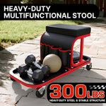 Rolling Mechanic Stool with Tool Tray - Creeper Seat with Wheels for Garage & Shop, Rolling Work Stool with Wheels for Mechanics, Auto Repair Workshop - 2