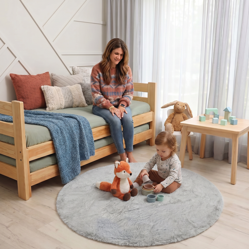 Faux Rabbit Fur Shaggy Rug – Ultra Soft Fluffy Machine Washable Area Rug for Bedroom, Living Room & Teen Room - 2