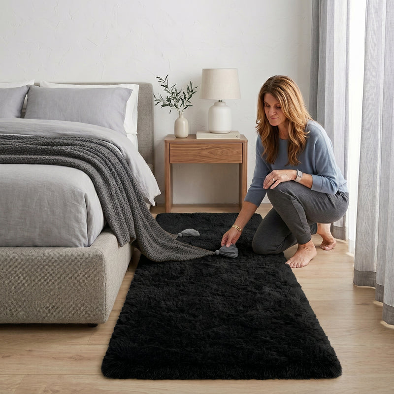 Faux Rabbit Fur Shaggy Rug – Ultra Soft Fluffy Machine Washable Area Rug for Bedroom, Living Room & Teen Room - 2
