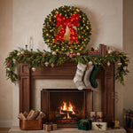 PRE-LIT CHRISTMAS WREATH – WARM LED DOOR DÉCOR - 2